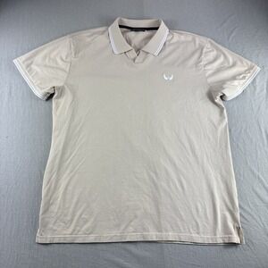 Nick Danger Golf Polo Men XL Beige Shirt Performance Stretch Preppy Short Sleeve